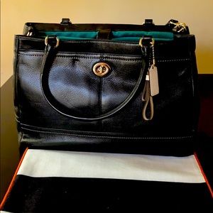 Coach brief with laptop protector